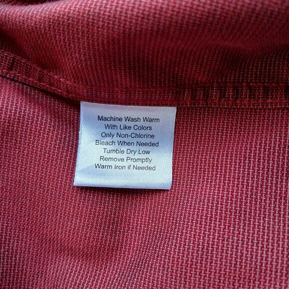 Joseph & Feiss Burgundy Long Sleeve Button-Up Shirt 17 32/33 non iron cotton MW - Picture 7 of 13